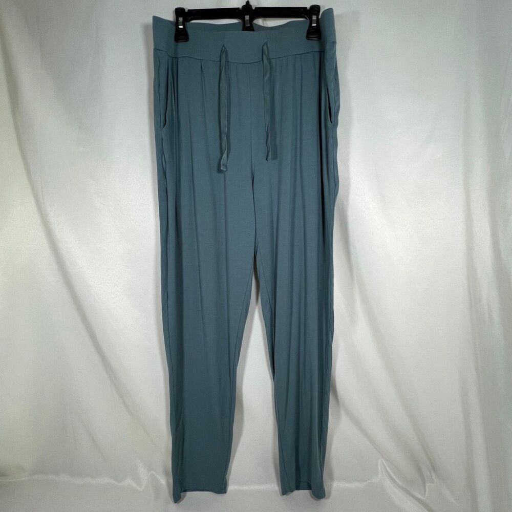Cozy Earth Bamboo Teal Blue Pajama Lounge Pants Drawstring Men’s L Athleisure